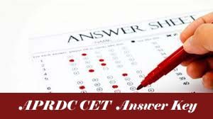 APRDC Answer Key 2021 Download Pdf, check Here APRDC CET Key 2021