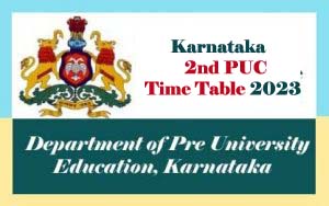Karnataka 2nd PUC Time table 2023